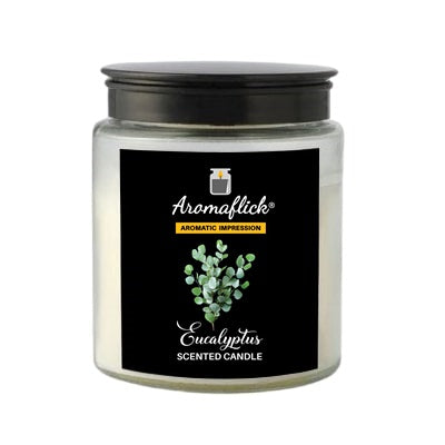 Eucalyptus Scented Candle in Glass Jar – Clean & Refreshing Scent