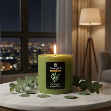 Eucalyptus Pillar Scented Candle – Clean & Invigorating Aroma