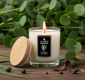 Eucalyptus Scented Candle in Glass Jar – Clean & Calming Aroma