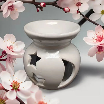Premium White Ceramic Oil Burner | Fragrance Oil & Wax Melt Warmer