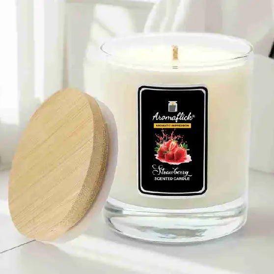 Strawberry Scented Candle in Glass Jar – Fruity & Sweet