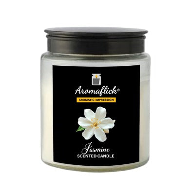 Jasmine Candle in Glass Jar – Calming Floral Scent for Home