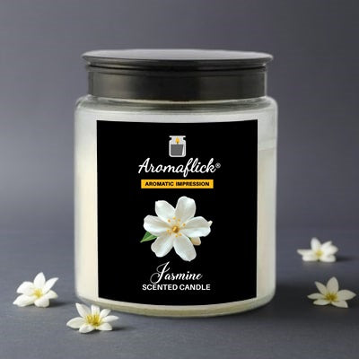 Jasmine Candle in Glass Jar – Calming Floral Scent for Home