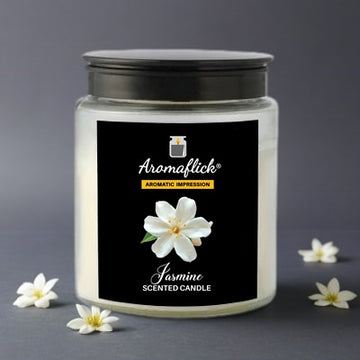 Jasmine Candle in Glass Jar – Calming Floral Scent for Home