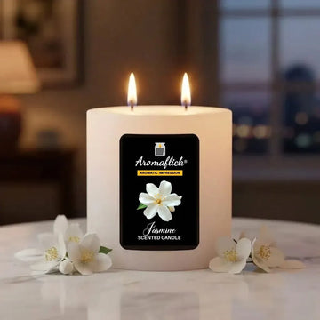 Jasmine Pillar Scented Candle – Floral Aroma for Relaxation