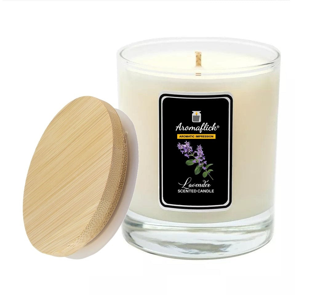 Lavender Scented Candle – Elegant Glass Jar for Home & Spa