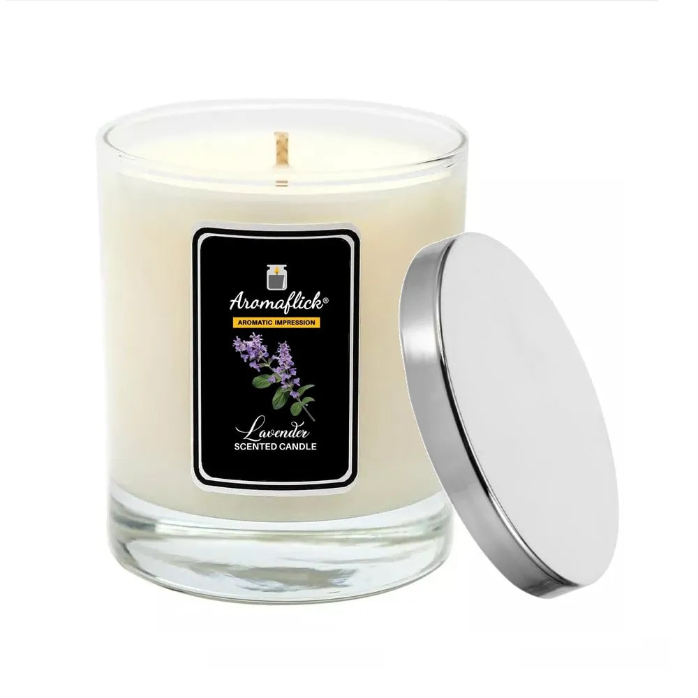 Lavender Scented Candle – Elegant Glass Jar for Home & Spa