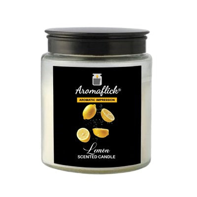 Lemon Scented Candle in Glass Jar – Clean & Uplifting Citrus Scent