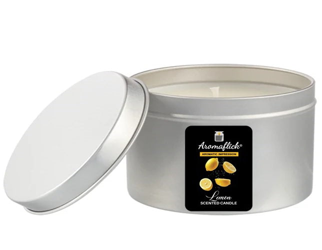 Lemon Scented Candle in Silver Tin – Crisp & Zesty Citrus Fragrance