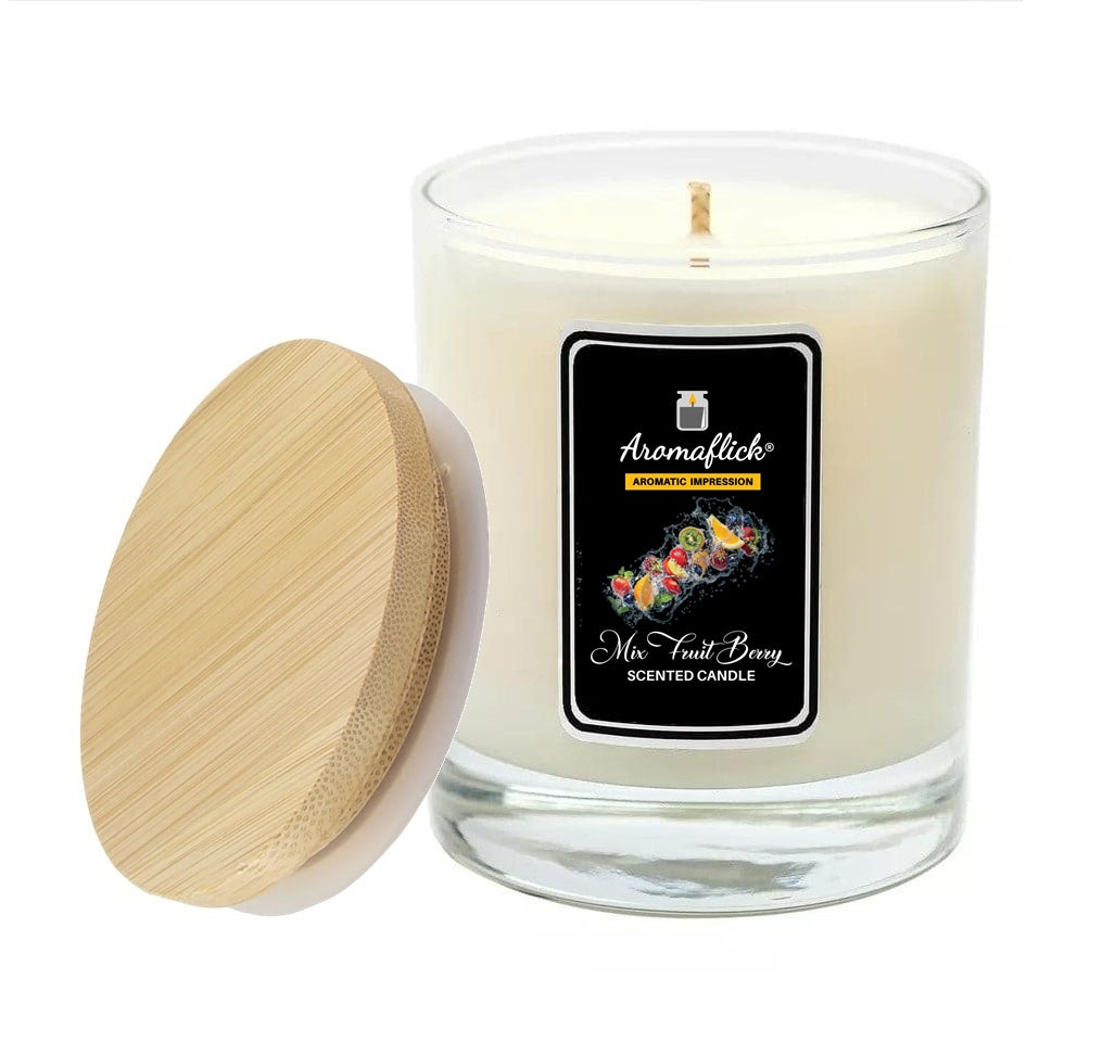 Mix Fruit Berry Scented Candle in Glass Jar – Sweet & Refreshing Scent