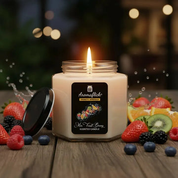 Mix Fruit Berry Scented Candle in Hexagonal Jar – Vibrant & Fruity Aroma