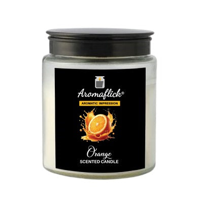Orange Scented Candle in Glass Jar – Fresh & Zesty