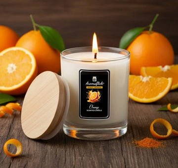 Orange Scented Candle in Glass Jar – Citrus & Fresh