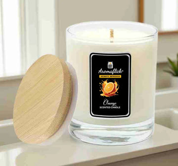 Orange Scented Candle in Glass Jar – Citrus & Fresh