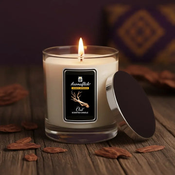 Glass Jar Oud Candle – Rich, Smoky Fragrance