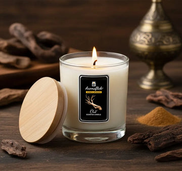 Glass Jar Oud Candle – Rich, Smoky Fragrance