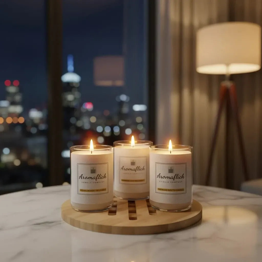 Pack of 3 Mini Glass Scented Candles – Assorted Fragrances for Home & Gifting