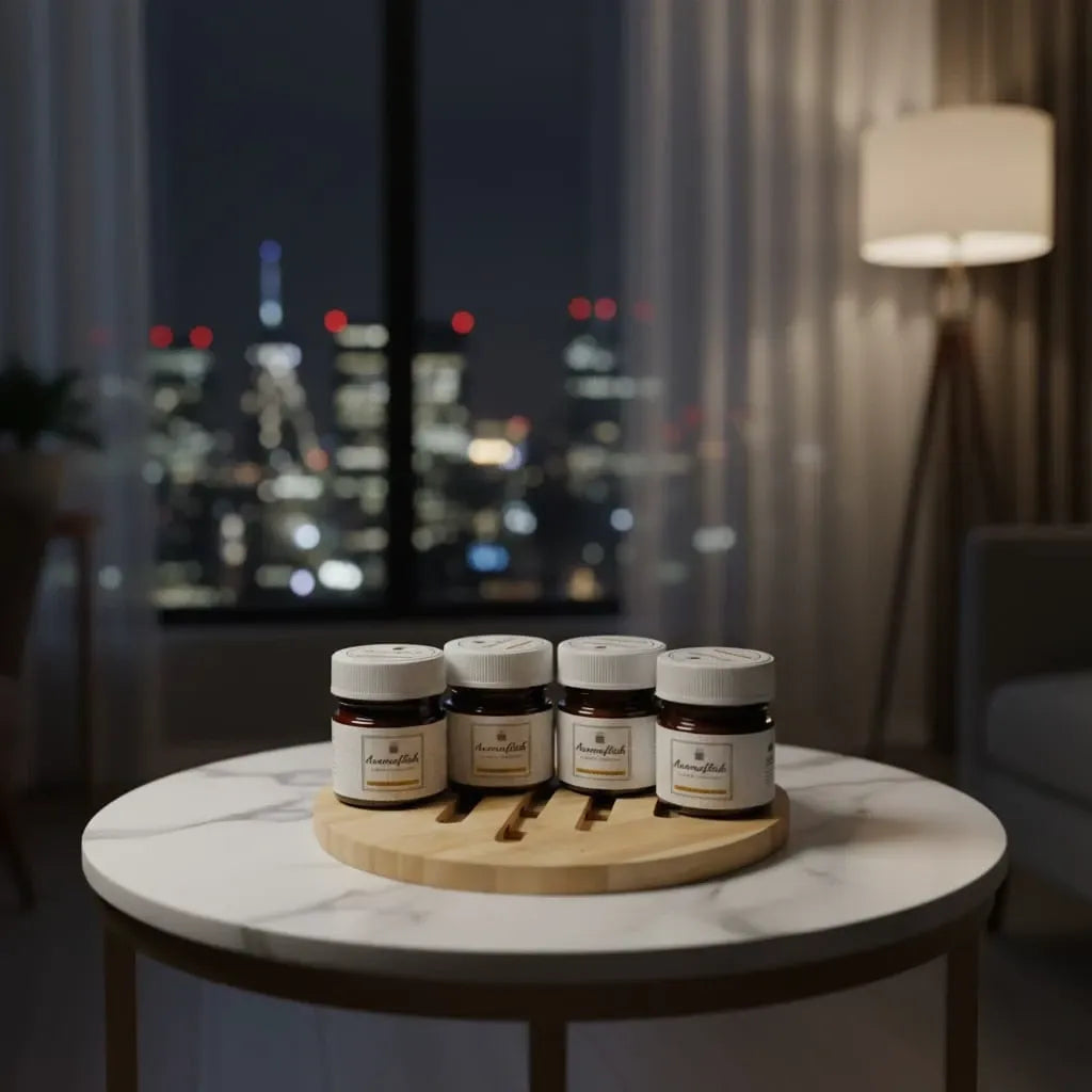 Pack of 4 Mini Glass Jar Scented Candles with Lid – Ideal for Gifting & Home Decor