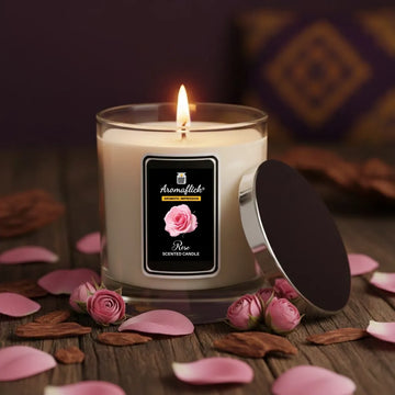 Romantic Rose Candle in Glass Jar – Soft & Soothing