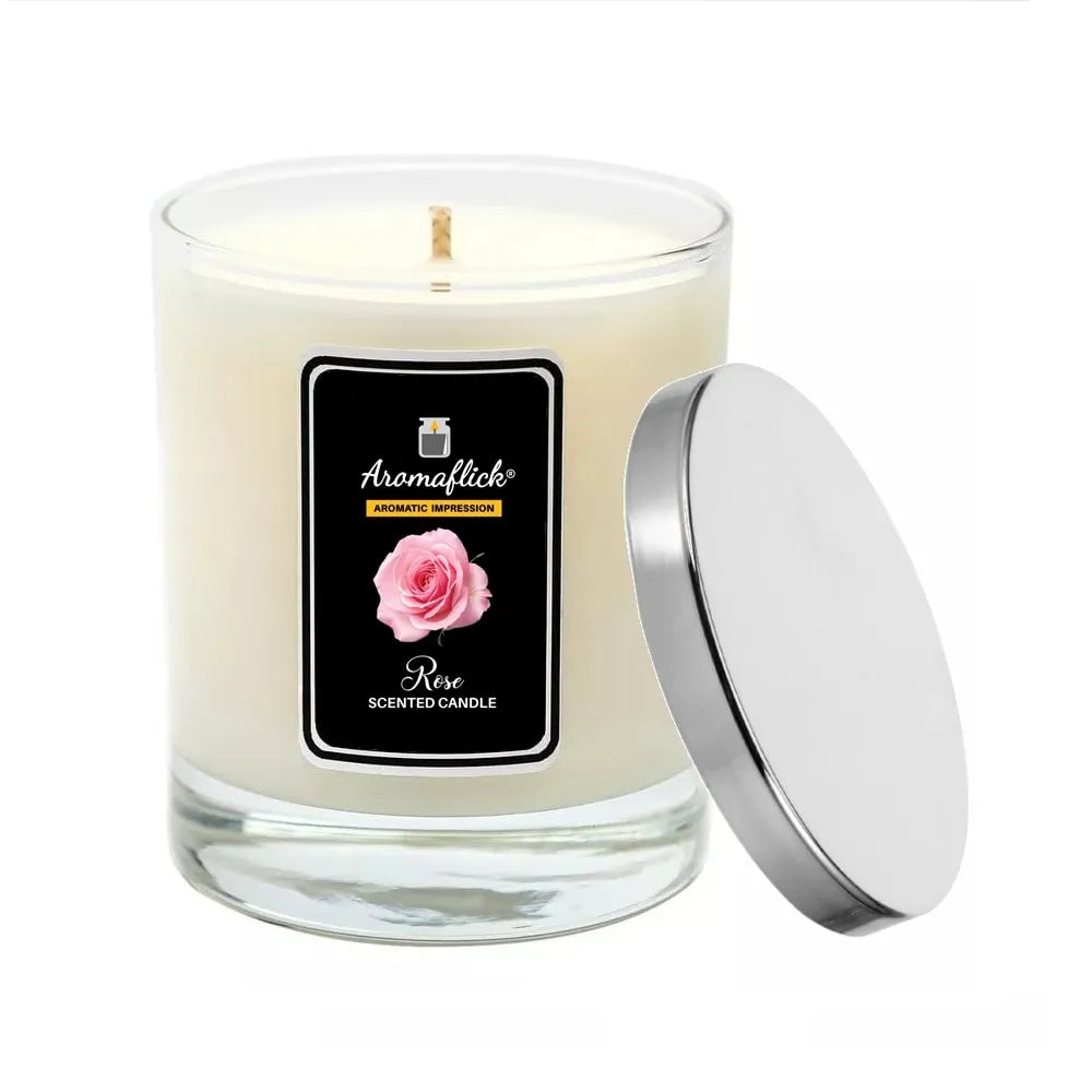 Romantic Rose Candle in Glass Jar – Soft & Soothing