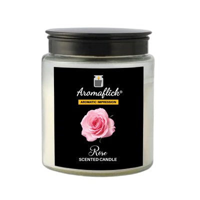 Glass Jar Rose Candle – Soft, Romantic Fragrance