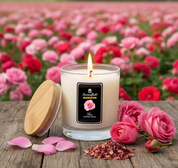 Romantic Rose Candle in Glass Jar – Soft & Soothing