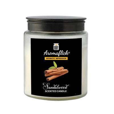 Sandalwood Scented Candle in Glass Jar – Elegant & Soothing Fragrance
