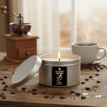Silver Tin Coffee Candle – Fresh Brewed Aroma