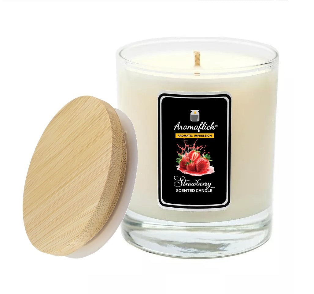 Strawberry Scented Candle in Glass Jar – Fruity & Sweet