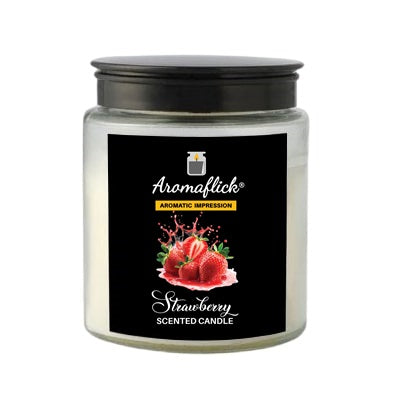 Strawberry Scented Candle in Glass Jar – Sweet & Fruity