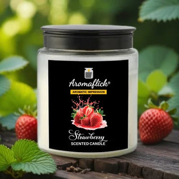 Strawberry Scented Candle in Glass Jar – Sweet & Fruity