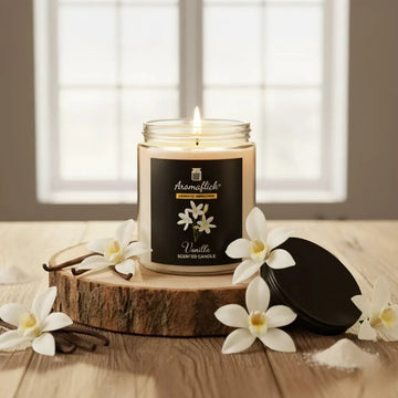 Vanilla Scented Candle in Glass Jar – Sweet & Elegant