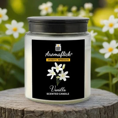 Vanilla Scented Candle in Glass Jar – Sweet & Elegant